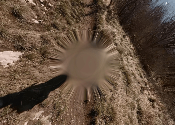 Nadir cap with a logo inside a panorama