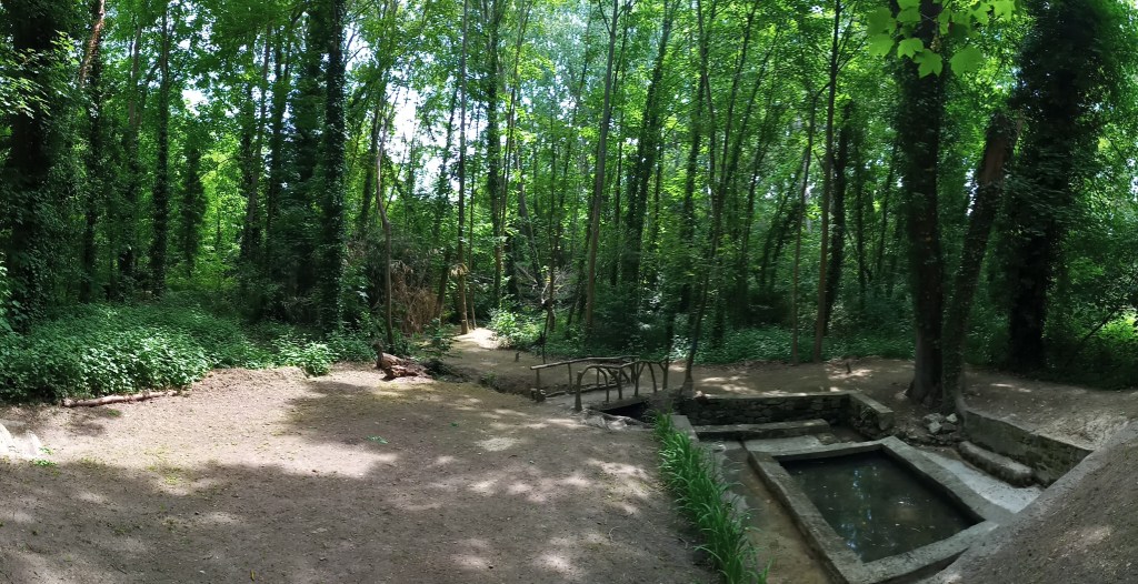 Vue d’une forêt au sud de Paris le long du sentier de randonnée GR111, France.
View of a forest south of Paris along the GR111 hiking trail, France.